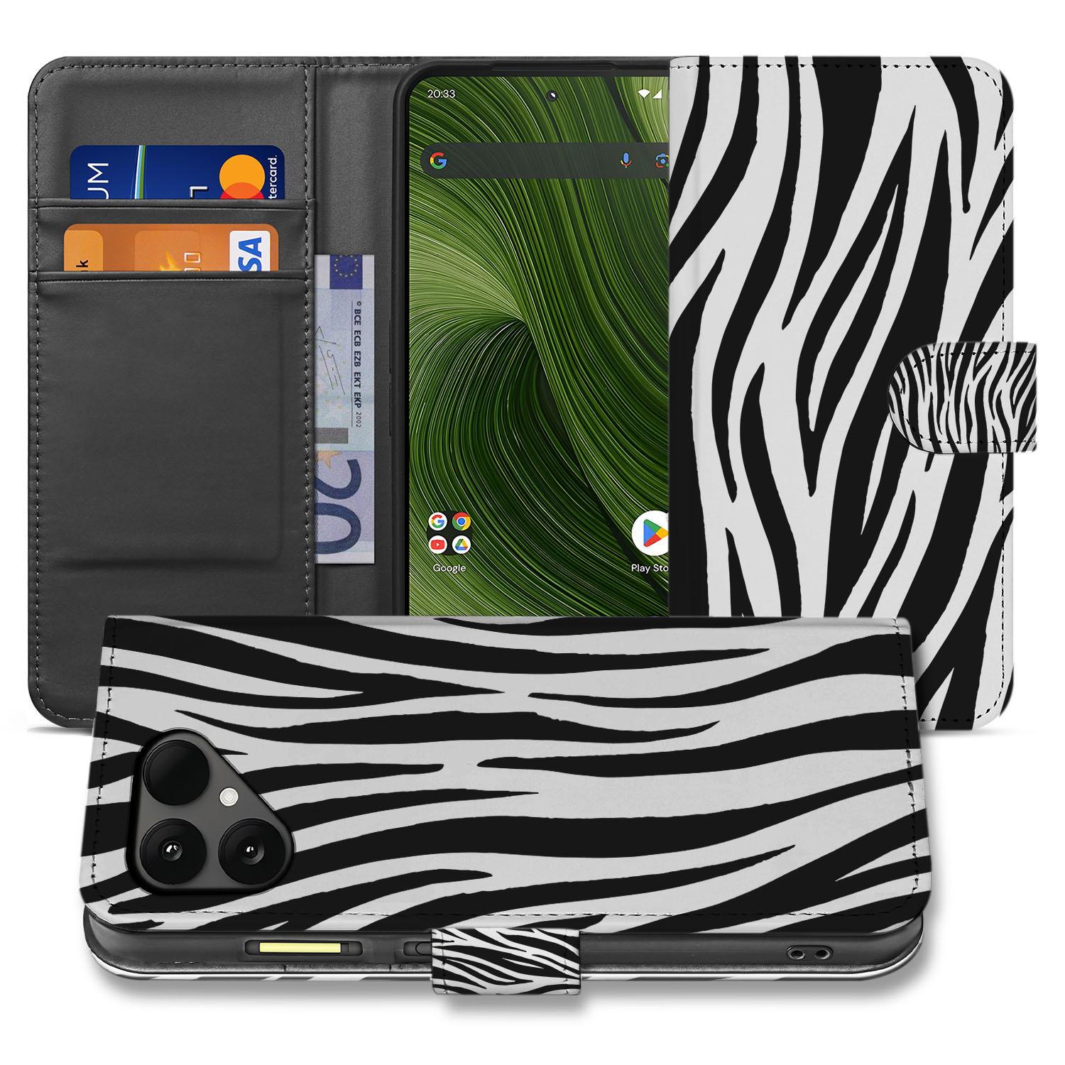 Zebra Print Fairphone 6 Portemonnee Hoesje zebra print design voorkant