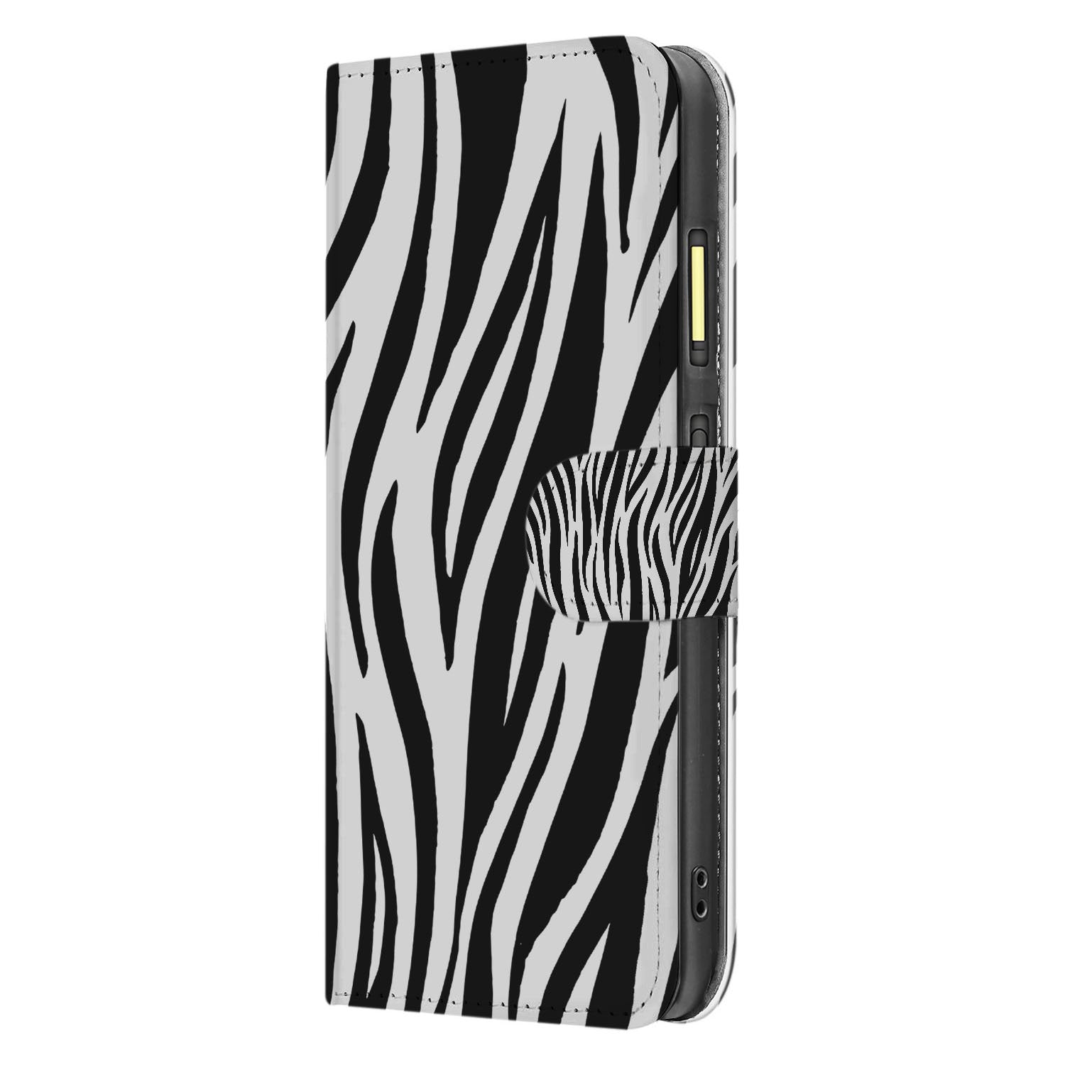 Fairphone 6 Zebra Print Portemonnee Hoesje zijaanzicht