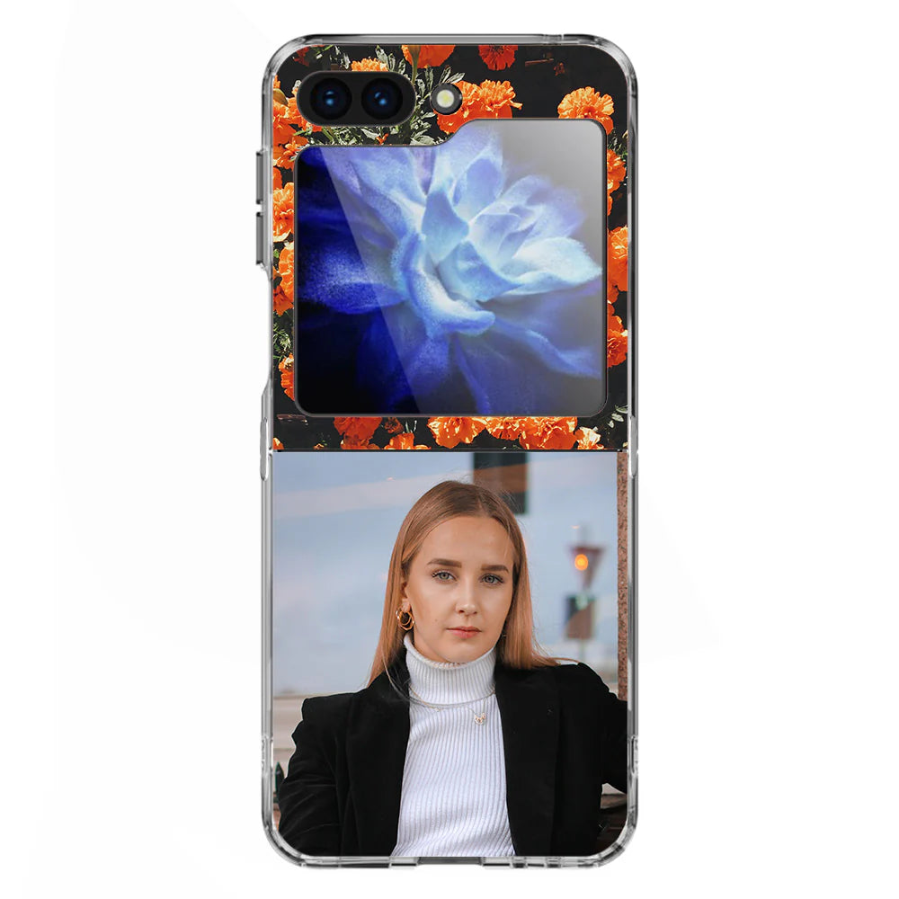 Samsung Galaxy Z Flip 6 Zelf Ontwerp Hard Case Hoesje met Foto voorzijde met bloemen en afbeelding