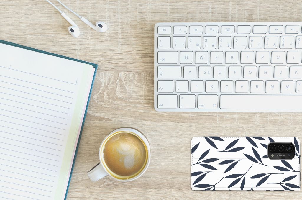 OPPO A54 5G | A74 5G | A93 5G Smart Cover Leaves Blue - B2C Telecom