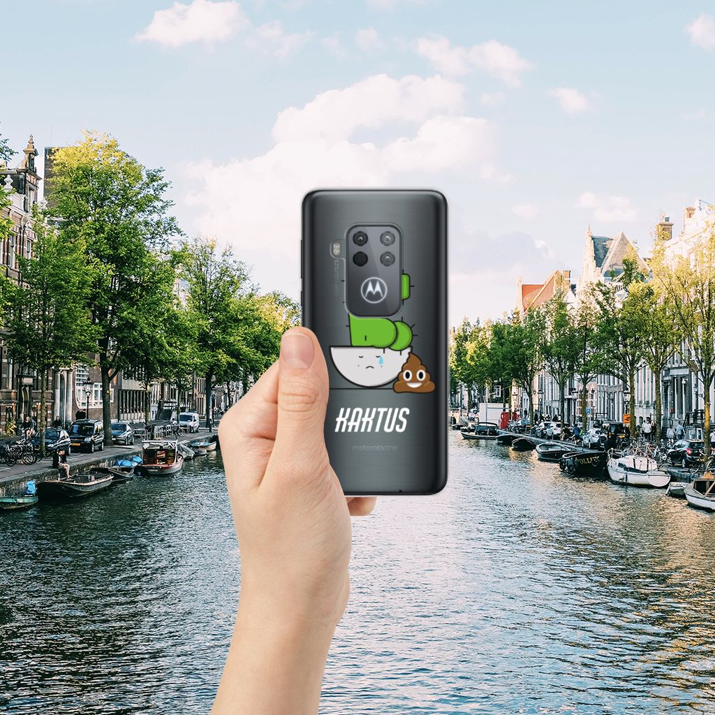 Motorola One Zoom Telefoonhoesje met Naam Cactus Poo