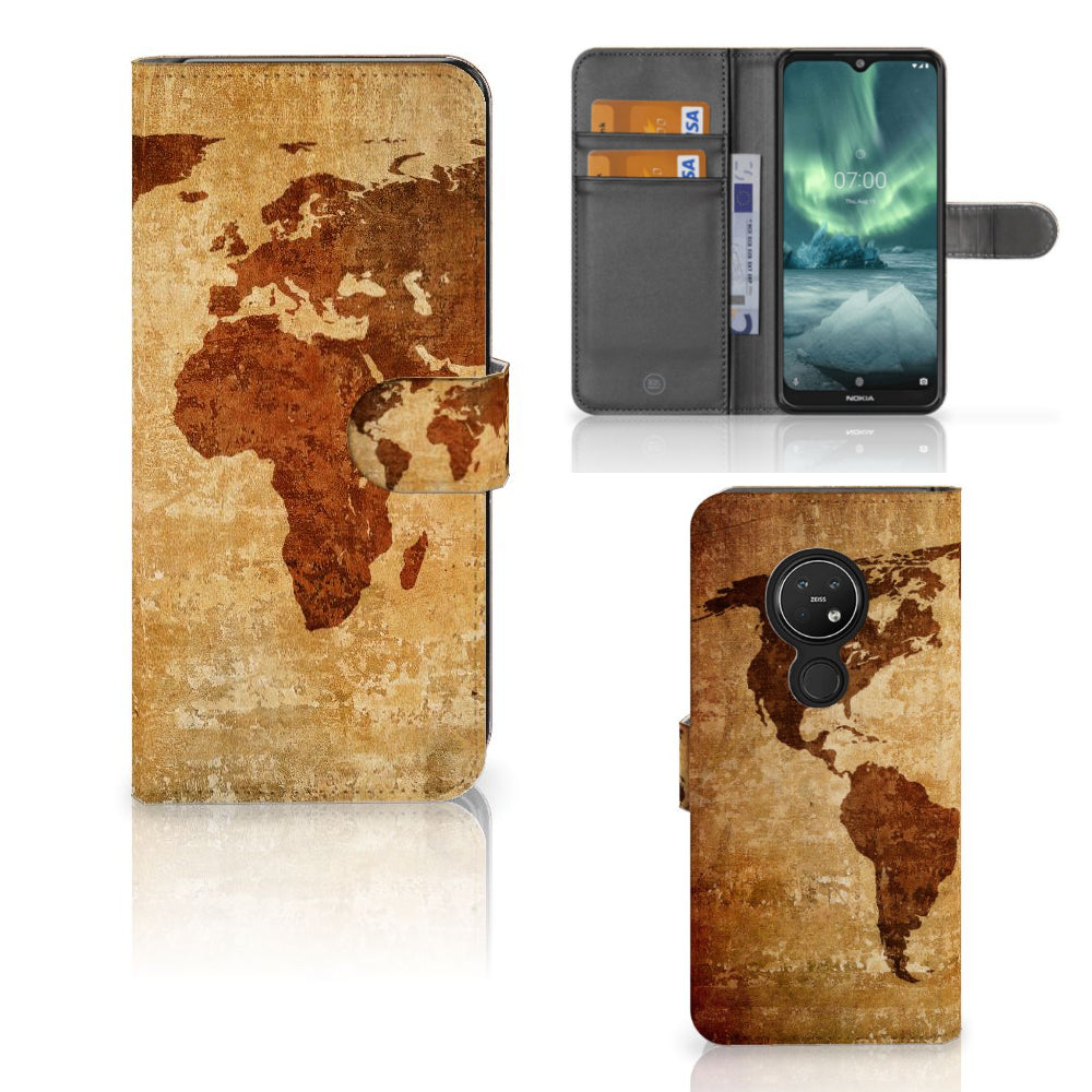 Nokia 7.2 | Nokia 6.2 Flip Cover Wereldkaart