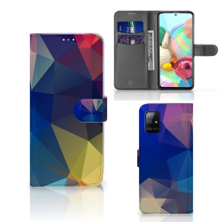 Samsung Galaxy A71 Book Case Polygon Dark