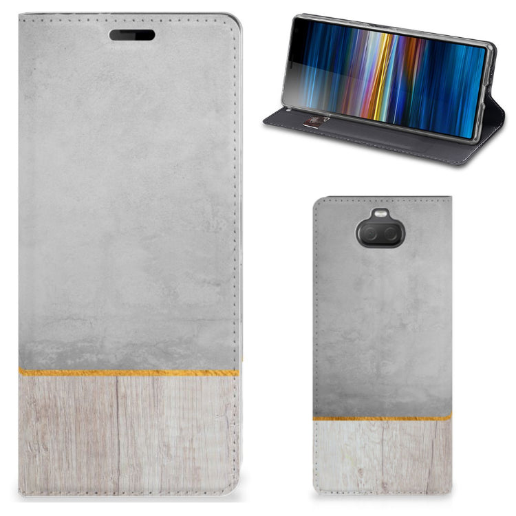 Sony Xperia 10 Book Wallet Case Wood Concrete