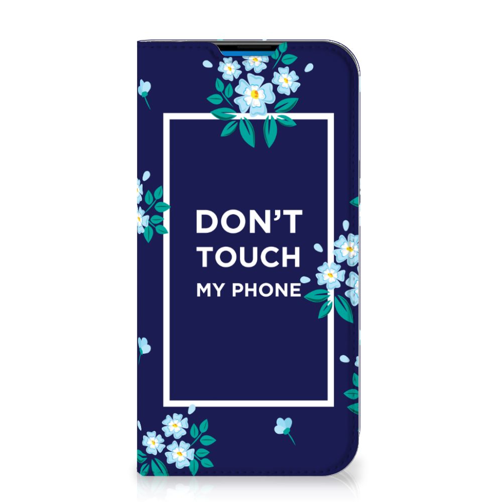 iPhone 14 Pro Max Design Case Flowers Blue DTMP - B2C Telecom