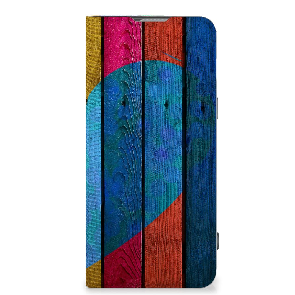 OnePlus Nord 2T Book Wallet Case Wood Heart - Cadeau voor je Vriend - B2C Telecom