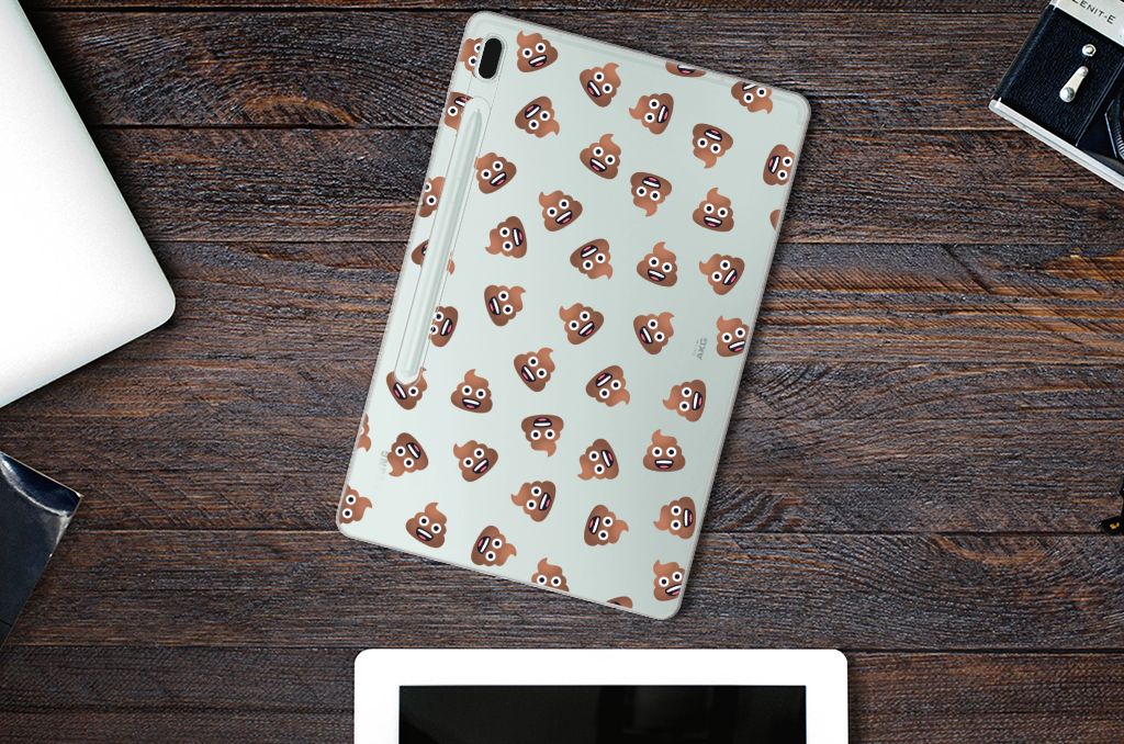 Hippe Hoes voor Samsung Galaxy Tab S7FE Poep Emojis - B2C Telecom