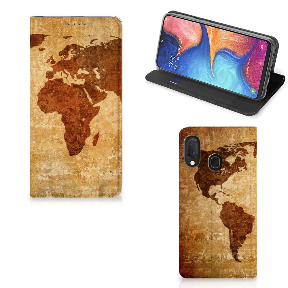 Samsung Galaxy A20e Book Cover Wereldkaart
