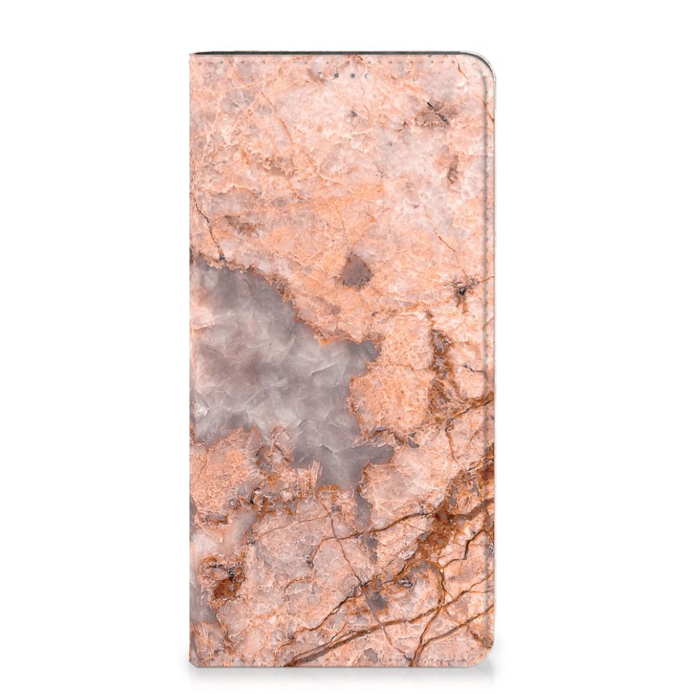 Samsung Galaxy A14 5G Standcase Marmer Oranje - Mooi design met oranje marmer voor optimale bescherming.