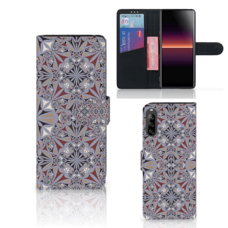 Sony Xperia L4 Bookcase Flower Tiles