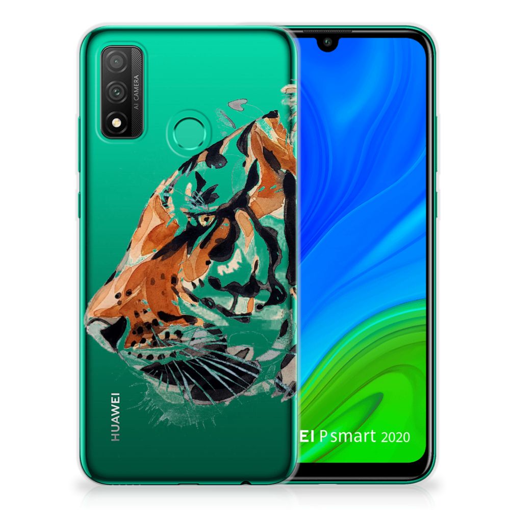 Hoesje maken Huawei P Smart 2020 Watercolor Tiger B2C Telecom