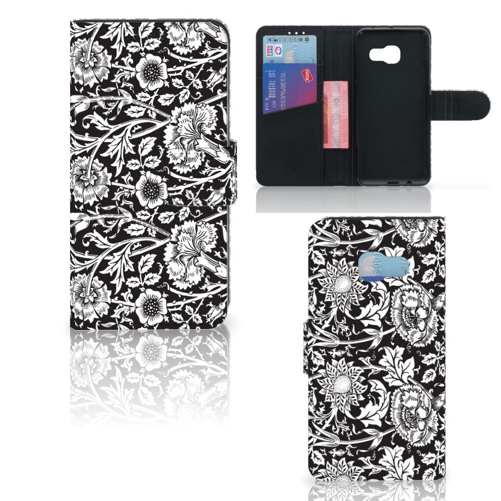 Samsung Galaxy A3 2017 Hoesje Black Flowers