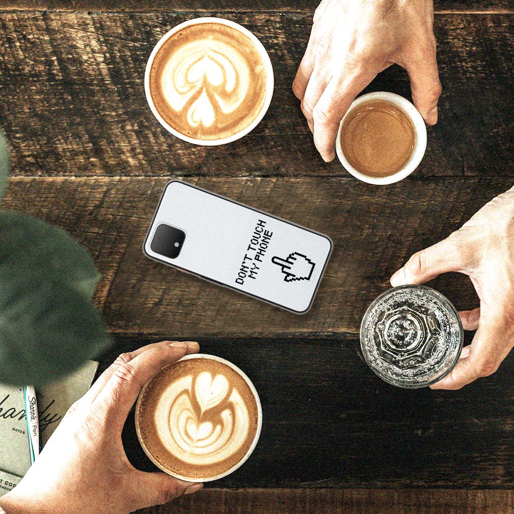 Google Pixel 4 Silicone-hoesje Finger Don't Touch My Phone B2C Telecom
