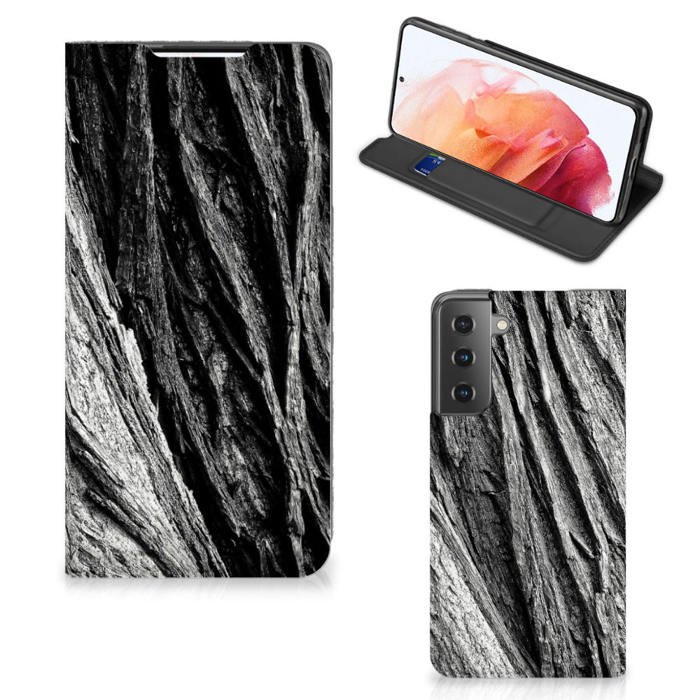 Book Wallet Case Samsung Galaxy S21 Boomschors Grijs