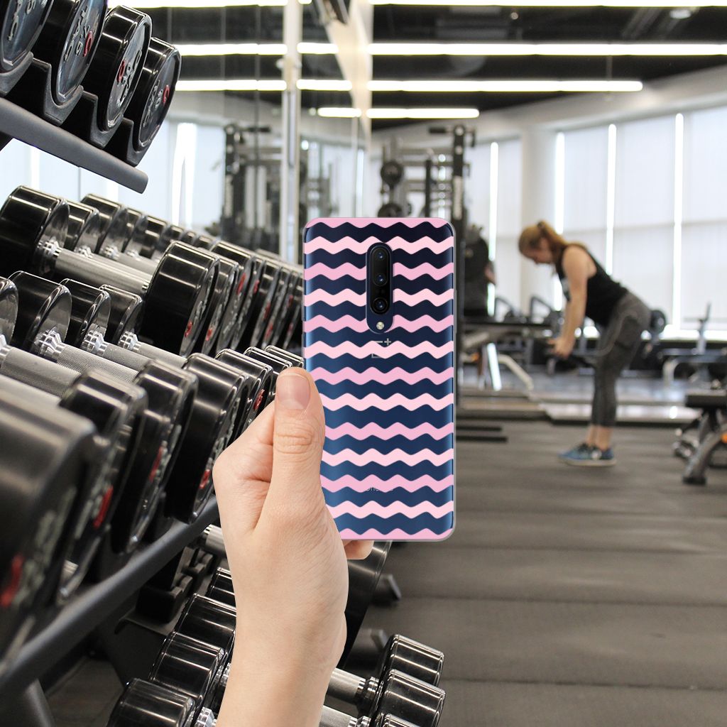 OnePlus 7 Pro TPU bumper Waves Roze