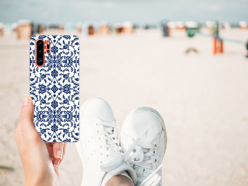 Huawei P30 Pro TPU Case Flower Blue