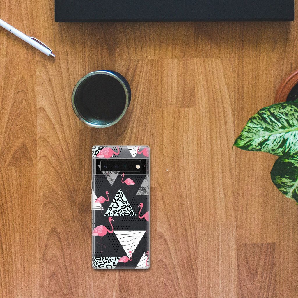 Google Pixel 6 Pro TPU Hoesje Flamingo Triangle B2C Telecom