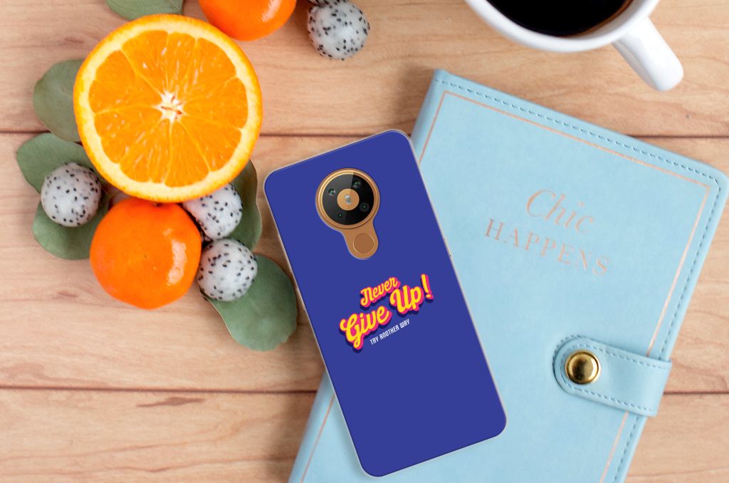 Nokia 5.3 Siliconen hoesje met naam Never Give Up B2C Telecom