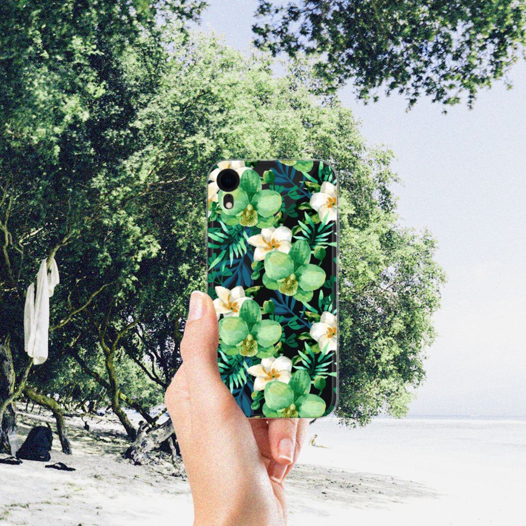 Apple iPhone Xr TPU Case Orchidee Groen