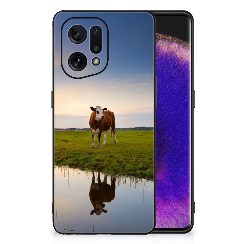 OPPO Find X5 Dierenprint Telefoonhoesje Koe