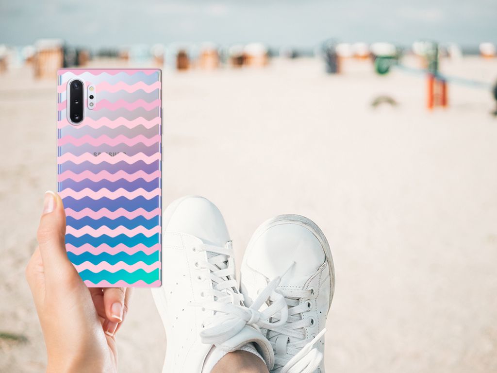 Samsung Galaxy Note 10 Plus TPU bumper Waves Roze