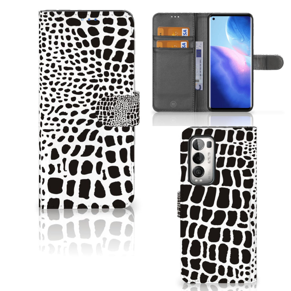 OPPO Find X3 Neo 5G Telefoonhoesje met Pasjes Slangenprint