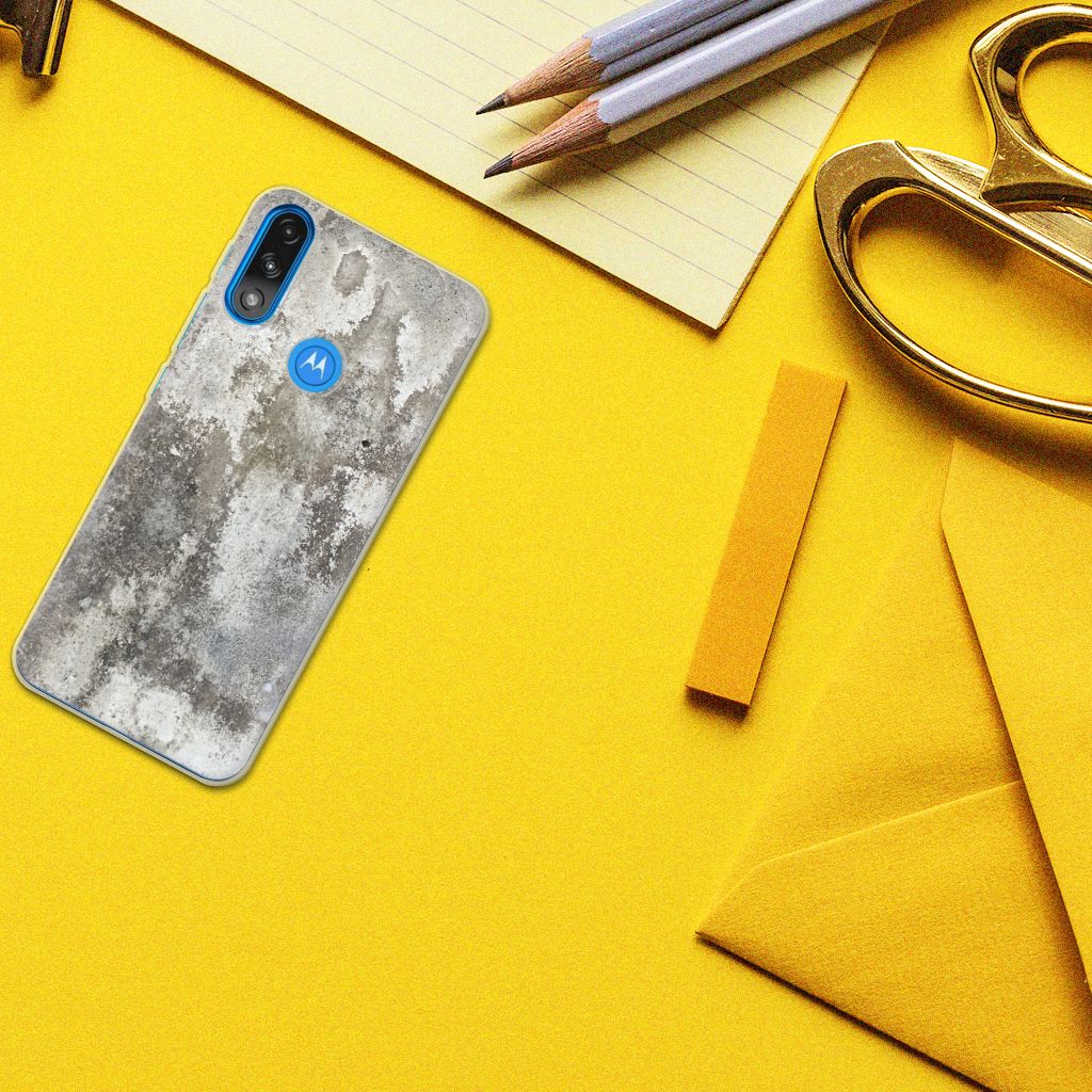 Motorola Moto E7/E7i Power TPU Siliconen Hoesje Beton Print B2C Telecom