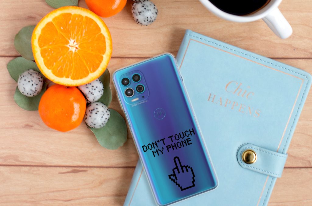 Motorola Moto G100 Silicone-hoesje Finger Don't Touch My Phone
