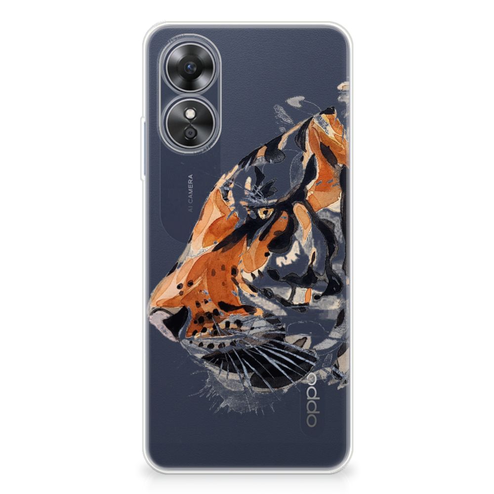Hoesje maken OPPO A17 Watercolor Tiger B2C Telecom