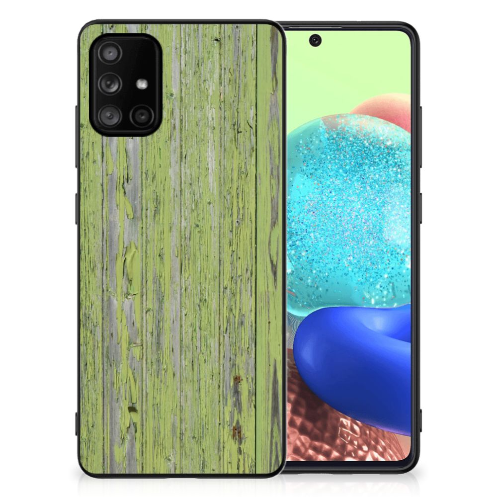 Samsung Galaxy A71 Houten Print Telefoonhoesje Green Wood
