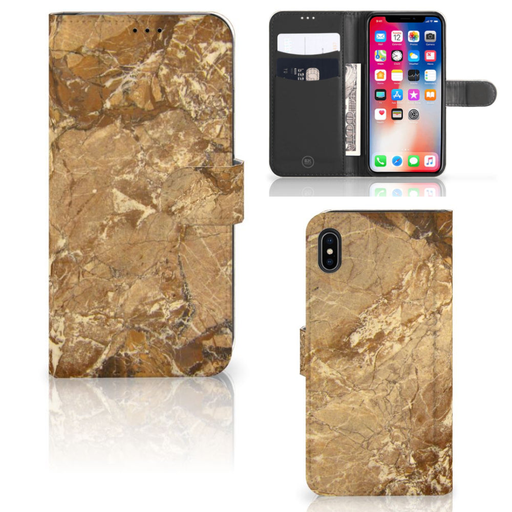 Apple iPhone Xs Max Bookcase Marmer Creme