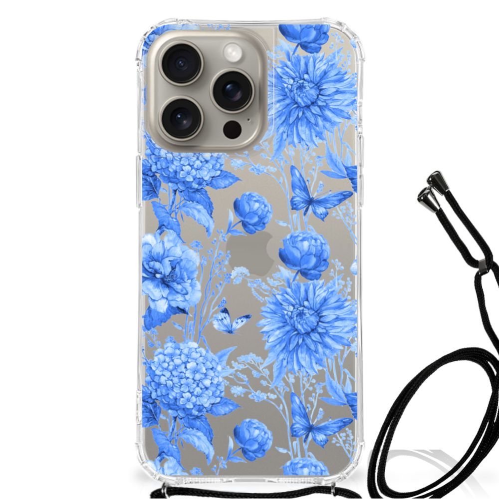 Case voor iPhone 15 Pro Max Flowers Blue B2C Telecom