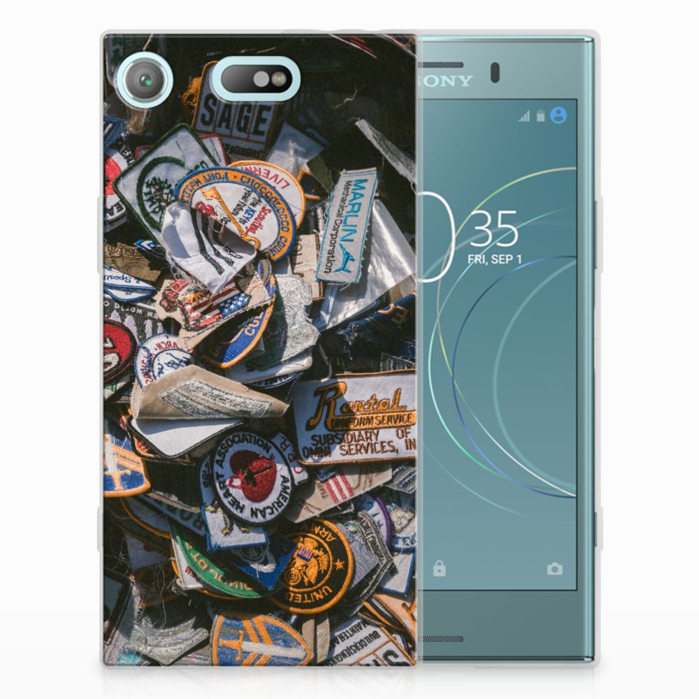 Sony Xperia XZ1 Compact Siliconen Hoesje met foto Badges
