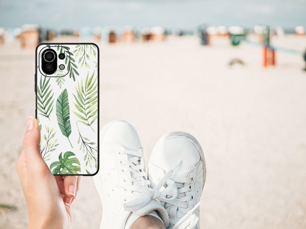 Xiaomi 11 Lite 5G NE | Mi 11 Lite Bloemen Hoesje Leaves B2C Telecom
