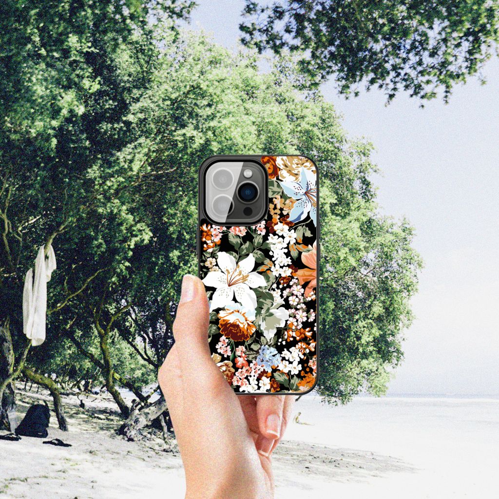Bloemen Hoesje voor iPhone 13 Pro Dark Flowers B2C Telecom