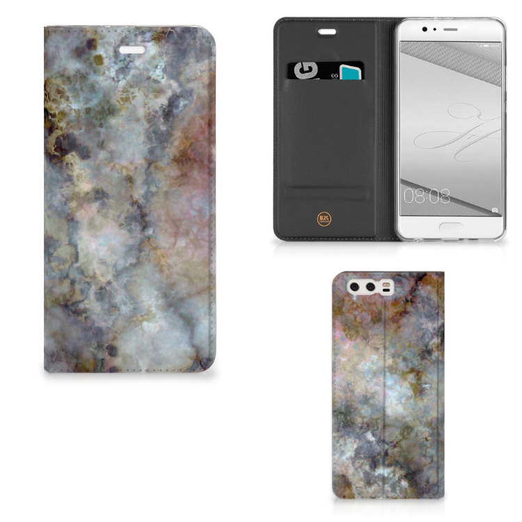 Huawei P10 Plus Standcase Marmer Grijs