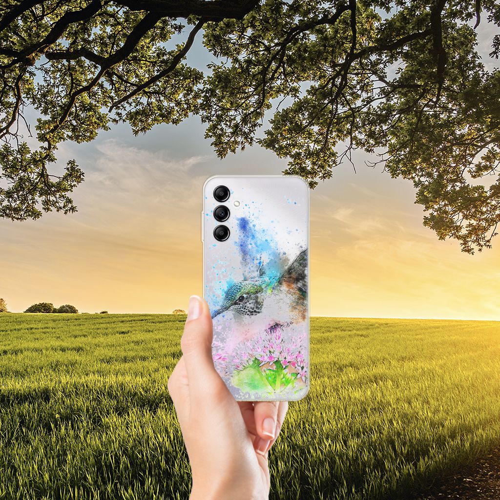 Hoesje maken Samsung Galaxy A14 5G Vogel met kleurrijk ontwerp in natuurlijke omgeving