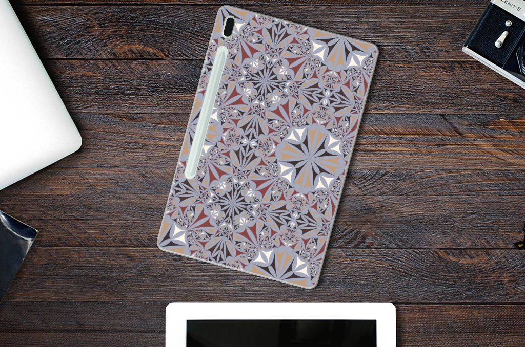 Samsung Galaxy Tab S7FE Tablet Back Cover Flower Tiles - B2C Telecom