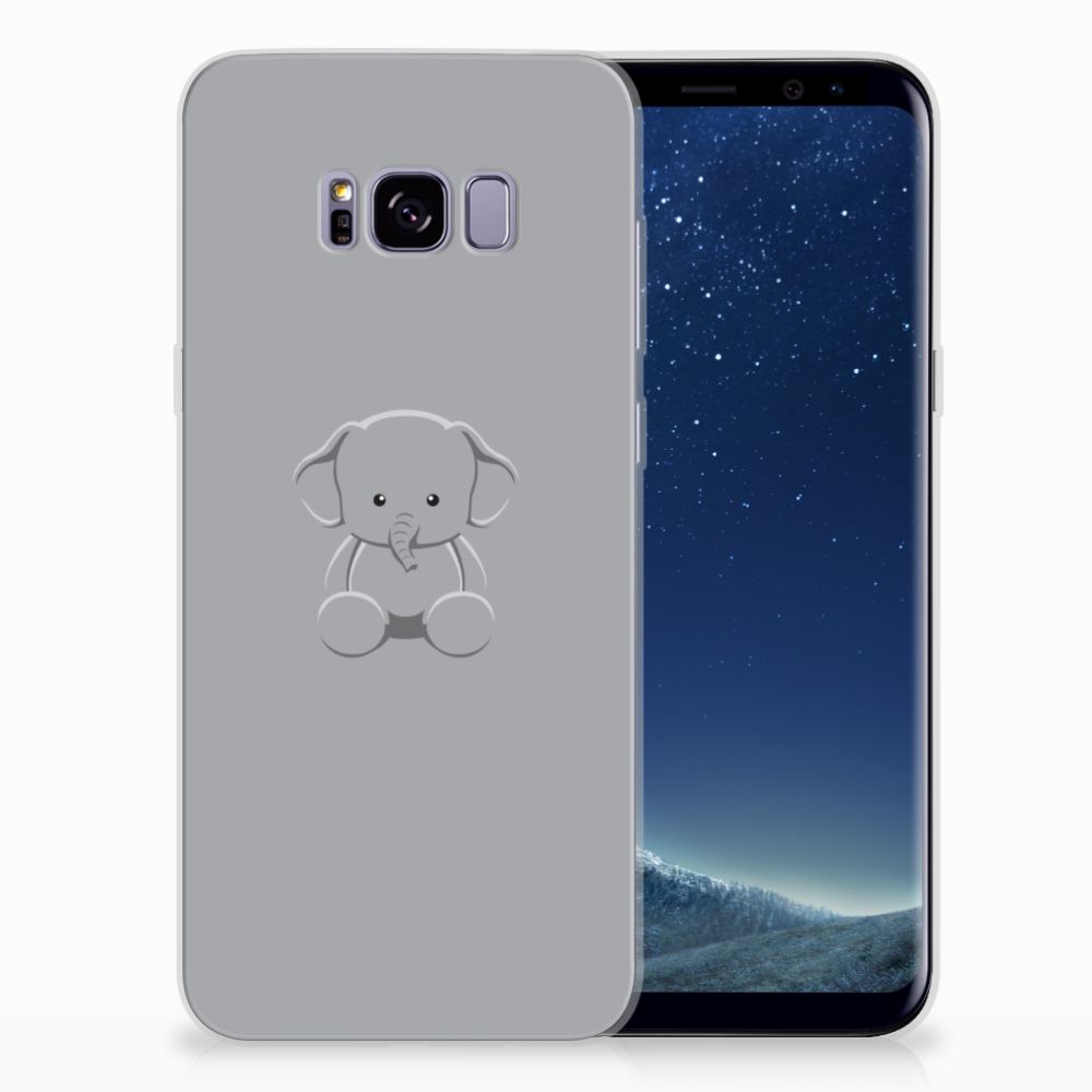 Samsung Galaxy S8 Plus Telefoonhoesje met Naam Grijs Baby Olifant