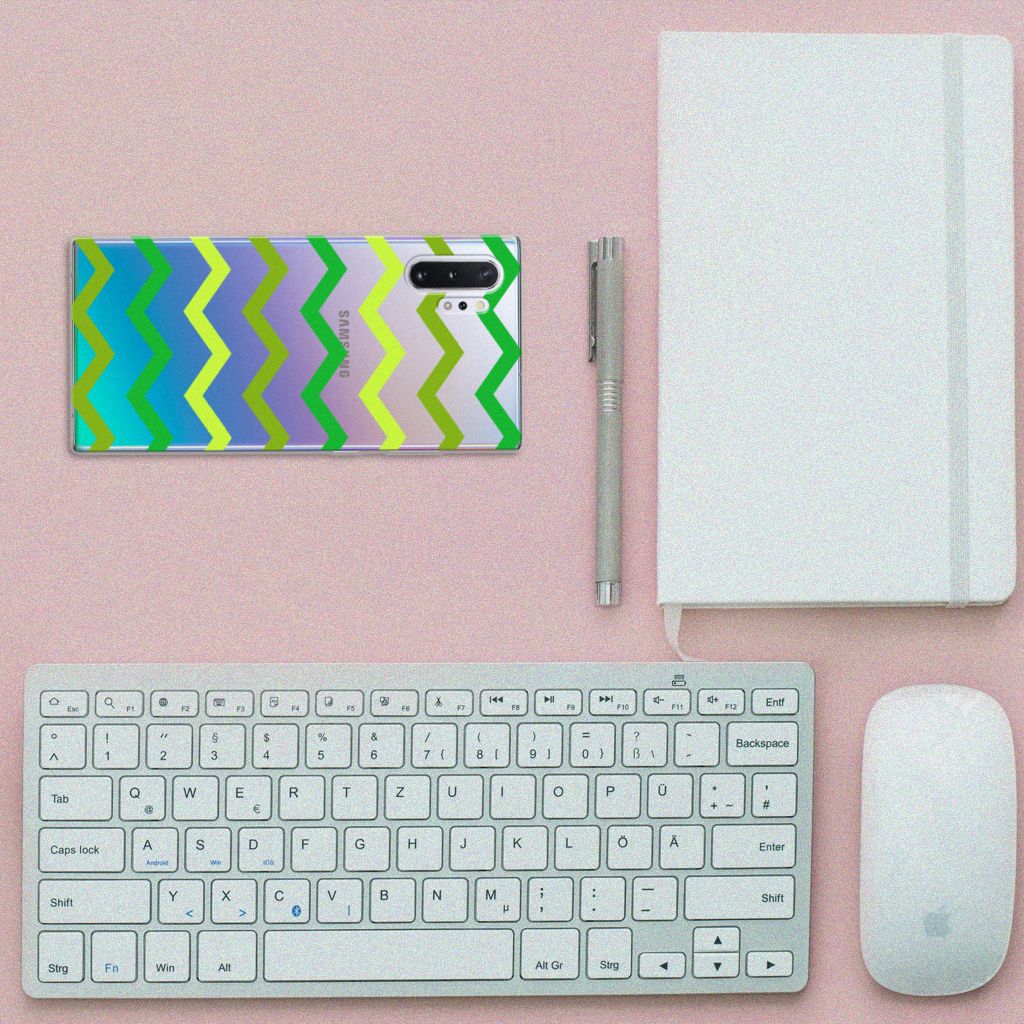 Samsung Galaxy Note 10 Plus TPU bumper Zigzag Groen