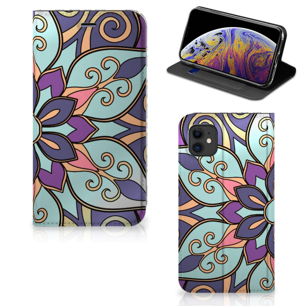 Apple iPhone 11 Smart Cover Purple Flower