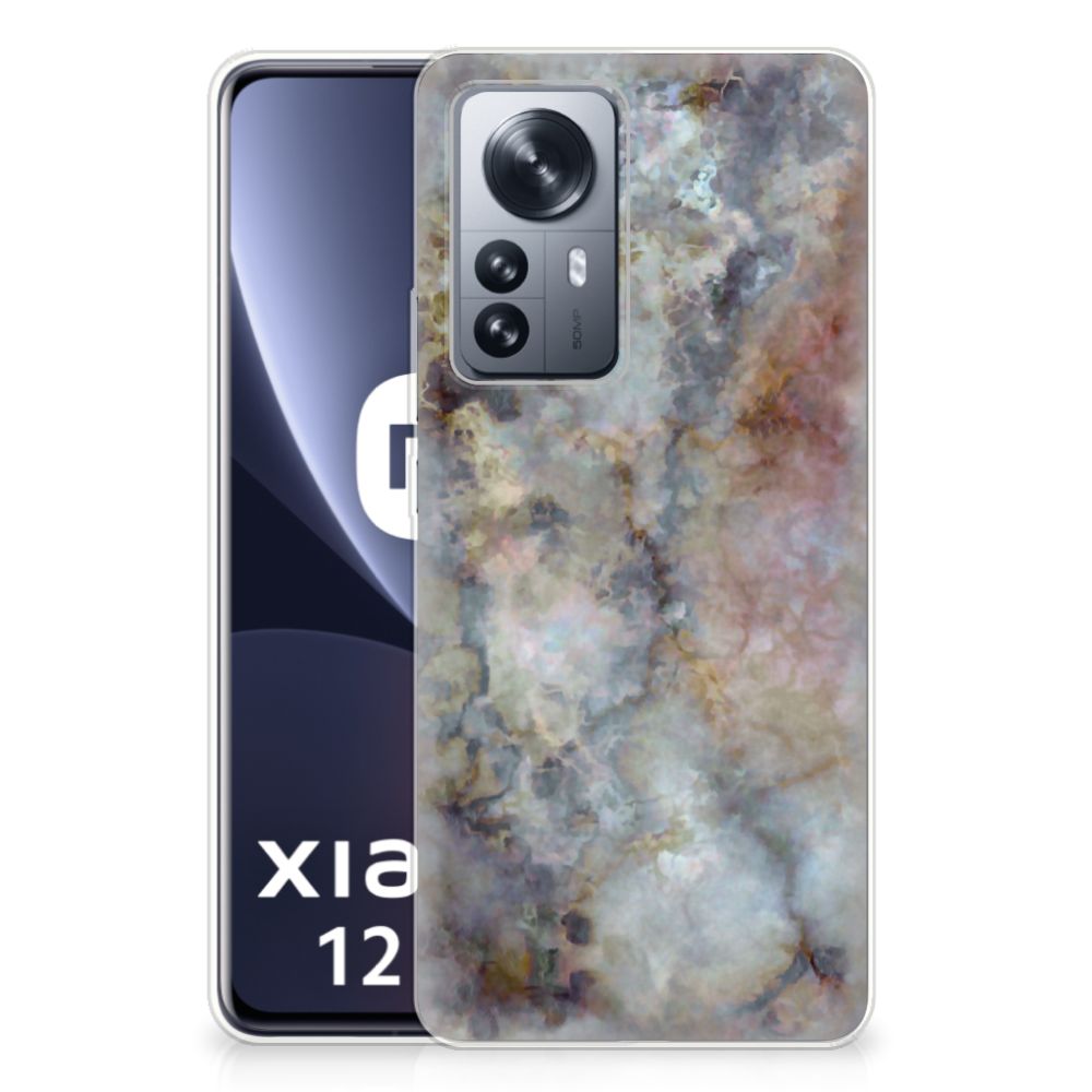 Xiaomi 12 Pro TPU Siliconen Hoesje Marmer Grijs B2C Telecom