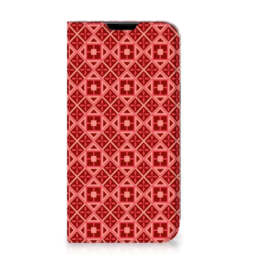 iPhone 14 Plus Hoesje met Magneet Batik Rood