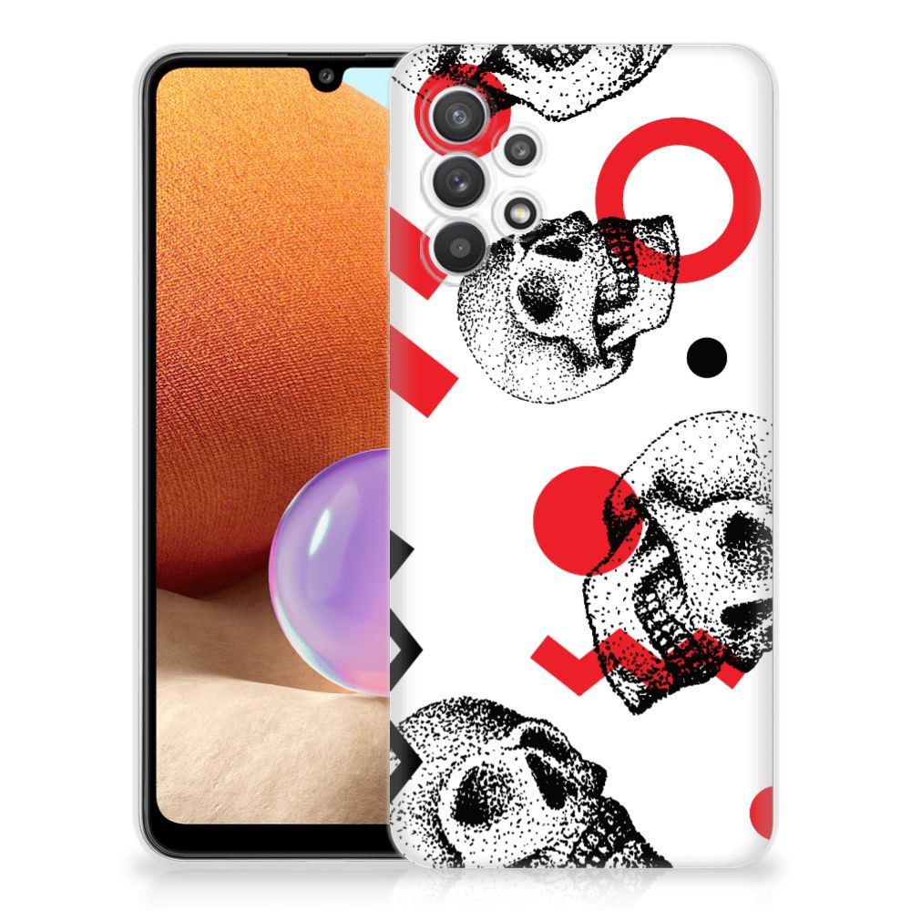 Silicone Back Case Samsung Galaxy A32 4G | A32 5G Enterprise Editie Skull Red B2C Telecom