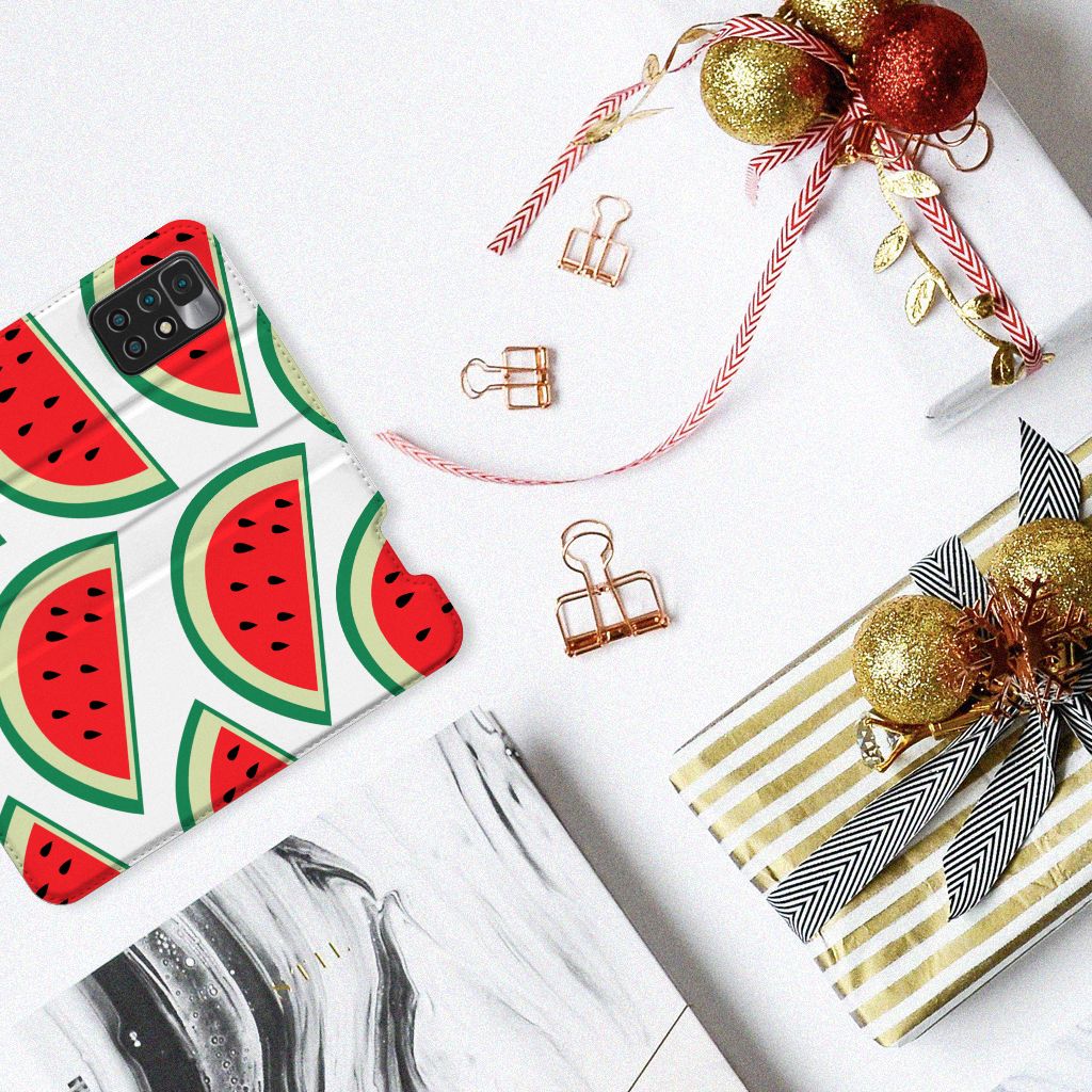 Xiaomi Redmi 10 Flip Style Cover Watermelons - B2C Telecom