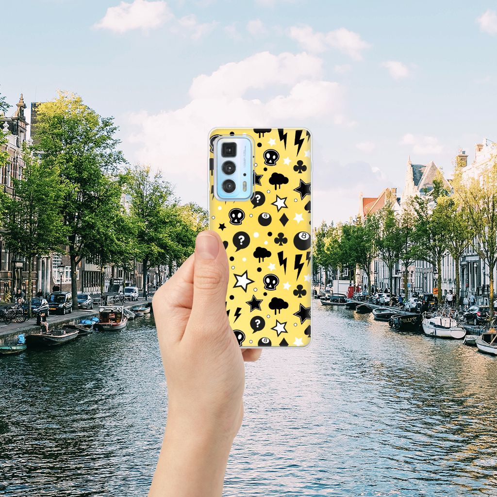 Silicone Back Case Motorola Edge 20 Pro Punk Geel