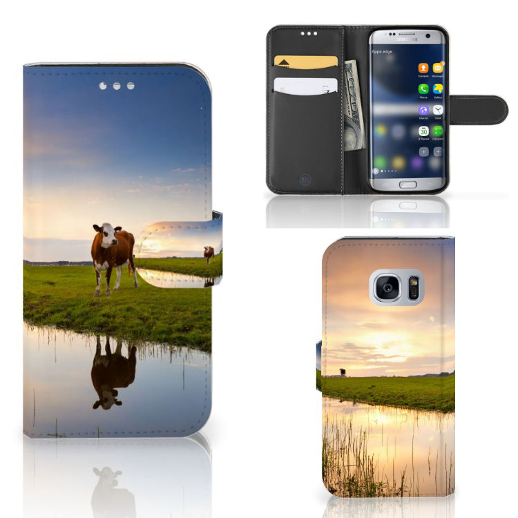 Samsung Galaxy S7 Telefoonhoesje met Pasjes Koe