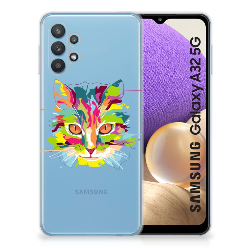 Samsung Galaxy A32 5G Telefoonhoesje met Naam Cat Color B2C Telecom