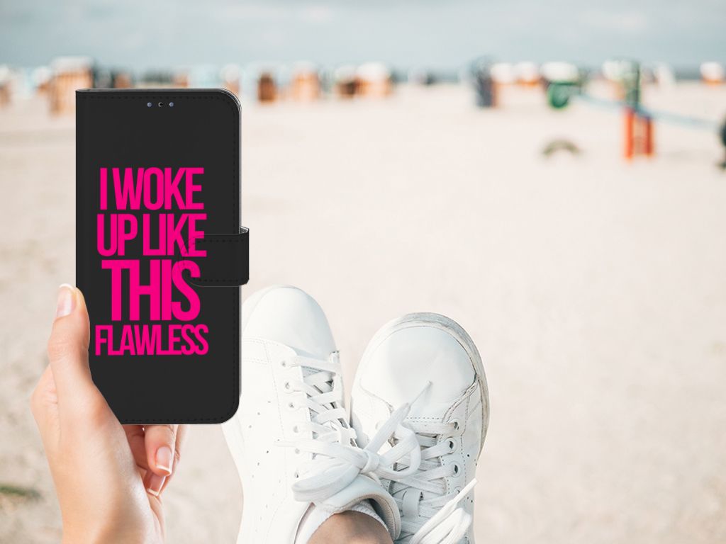 Samsung Galaxy A03s Hoesje met naam Woke Up - Origineel Cadeau Zelf Maken
