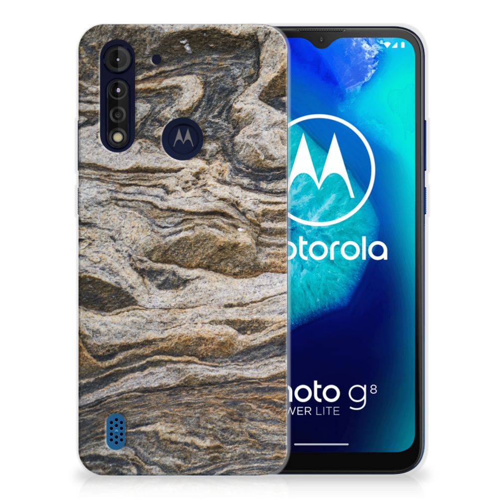 Motorola Moto G8 Power Lite TPU Siliconen Hoesje Steen B2C Telecom